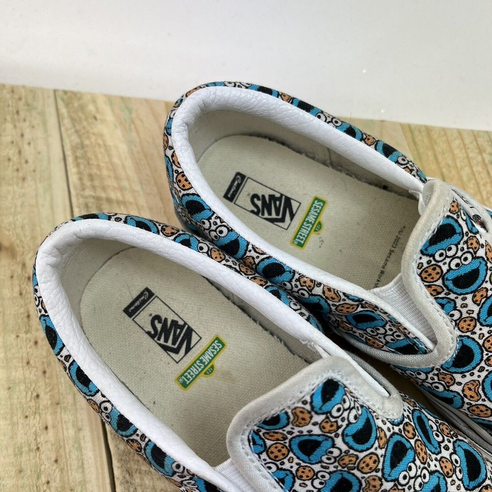 Vans x Sesame Street Classic Slip-On Shoes Youth Size 1 Cookie Monster Sneakers - Picture 9 of 11